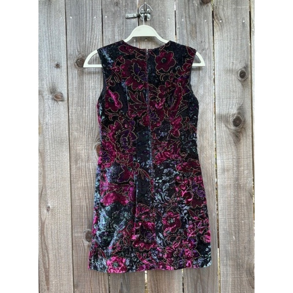Rampage Velvet Floral Dress Sleeveless Party Cocktail Vintage Y2K - Picture 2 of 3
